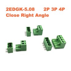 피치 5.08mm 2/3/4P 나사 플러그인 PCB 터미널 블록 2EDGK 2EDGRC 닫기 직각 Male/Female 가능 커넥터 30/5, 03 30Pcs, 03 2P (2EDGK Plus RC), 1개