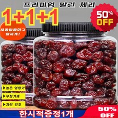 1+1+1 프리미엄 말린 체리 250g/캔 유기농 건체리 건과일, : 2캔 총500g-*6, 3개