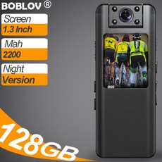 A22 차체 미니 액션 캠코더 1080P 128GB 2200MAH 야간 투시 모션 감지 DVR 비디오 오디오 레코더 BodyCam 액션 캠코더 캠코더 오토바이/자전거 운행 레코더, camera with 128GB - 미니dvr