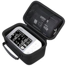 Supmay OMRON 플래티넘 혈압 모니터 BP5450 BP5350 디지털 블루투스 기계용 하드 보관 케이스 상완 커프스 배터리 어댑터용 메시 백 블랙, 1개