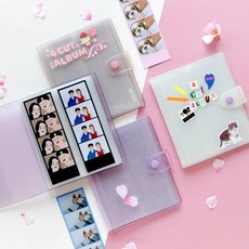 잼스튜디오 네컷 포토 사진 스티커 앨범 단추 옵션 3, 없음, 1개