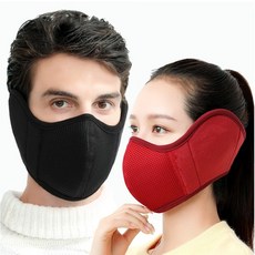 산토초이 방한 귀마개 마스크 일체형 방풍 보온 숨쉬기 편한 안면, 블랙
