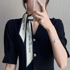 여성 데일리 레터링 미니 쁘띠 방도 타이 스카프 F278