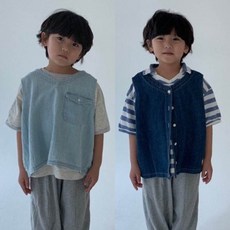 여름 아동 여아 남아 키즈 어린이 주니어 맘커플 베스트 1577조끼 유아 아기