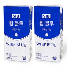 [천삼백케이] [메가커피] 휩 블루 휘핑크림 1L 2개세트, 단품