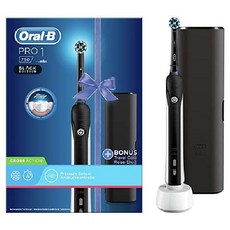 Oral-B PRO 750 Black Edition 전동칫솔 압력센서 타이머 여행용케이스 세트, 검은색, 750ml