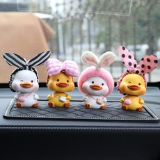 자동차 차량용 흔들 인형 대시보드 대쉬보드 오리인형, 4종 세트