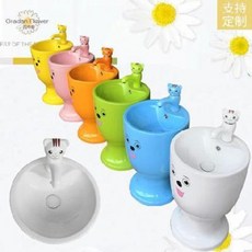 어린이 세면대 세면기 어린이집 유치원 가든플라워 어린이 세면기 스탠드 칼라 세면도자기 어린이집 기둥 캐릭터, 01 채색
