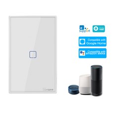SONOFF T0US1C-TX 1 Gang 스마트 WiFi 벽 전등 스위치 APP / 터치 컨트롤 타이머 미국 표준 패널 Google Home Nest 및 Alexa와 호환 가능, 1개
