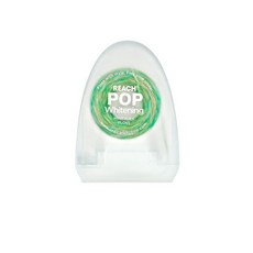 REACH POP 미백 치실 민트 베이킹 소다 주입 치아 치아용 플라크 제거제 파쇄 저항성 비건 왁스 잔인함 프리 구강 PFAS 1팩 54.6일, Mint, 165 Foot (Pack of 1)
