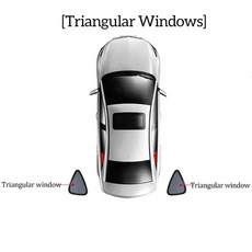 니로 자석형자동차 선 셰이드 바이저 프론트 리어 윈드 실드 블랙, 3.Triangular Windows
