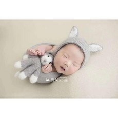 신생아 본아트 촬영 모자 인형 세트 모음 소품 뉴본 아기 셀프 사진 동물 스튜디오 의상, T, 1개