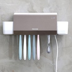 UV LED 램프 PI히터 열건조 칫솔살균기 5구 면도기 가정용 위생 유선 벽걸이형