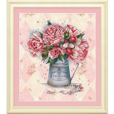 14ct십자수핑크천