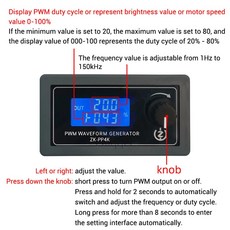 1KHz-99KHz PP3K PWM 신호 발생기 1Hz-150KHz PP4K 신호 발생기 펄스 주파수 듀티 사이클 조정 모듈 LCD 디스플레이, 1개 - 산케이젠