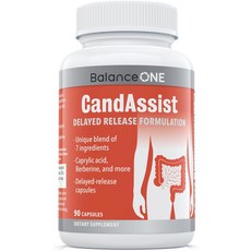 밸런스원 CandAssist 카프릴산 오레가노 베르베린 지연방출캡슐 장건강 카프릴산 운데실렌산 베르베린HCl 올리브잎추출물, 3개, 90정
