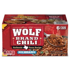 Wolf Brand 울프 브랜드 콩 없는 칠리 통조림 15oz(425g) 6캔, 1개, 425g