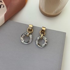 유아이홈 과장 클래식 스타일리쉬 기하학무니 금속 투명 아크릴 피어싱 악세사리