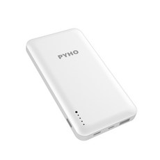 PYHO 휴대용 듀얼 보조배터리 10000mAh, 흰색