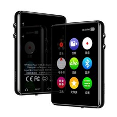 블루투스 5.0 MP4 플레이어 2.4 인치 풀 터치 스크린 내장 스피커 전자 책 FM 라디오 음성 녹음기 비디오 재생, 은, 4GB
