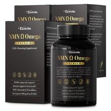 어스빌 NMN 3중케어 레스베라트롤 프테로스틸벤 NAD+부스터 600mg, 60정, 3개