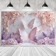 기발한 핑크 나비 배경 꽃 사진 촬영 스튜디오, 1개, 28) Vinyl 150x100cm - C