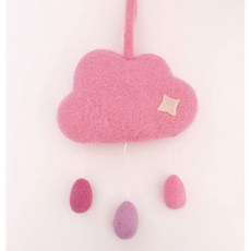 Dinky D의 아기 수제뮤지컬 풀 스트링 소프트 클라우드 18 x 28cm(핑크)