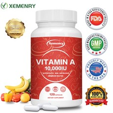 XEMENRY 비타민A 3000mcg 건강한 면역체계 건강한 뼈 건강한 피부와 눈 건강 60/120 캡슐, 3개, 120정
