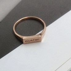 이니셜각인로즈골드사각반지