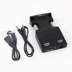 VGA(수) to HDMI(암) 젠더 스테레오 지원 VGA to HDMI 젠더, 1개 - 다이소vga