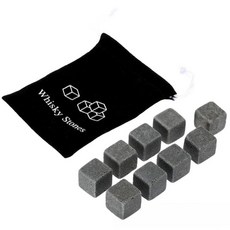 천연 화강암 위스키 스톤 아이스 큐브 와인 락 쿨러 결혼 선물 크리스마스 바 액세서리, 9PCS, 9개