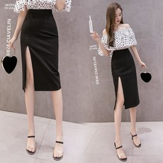 해외직구 여성스커트 앞트임 H라인미디스커트Q2033