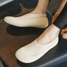 Makone 커플 실내 운동화 체육관 남녀 로프 건너 뛰기 양말 요가 댄스 통기성 경량 신발, 230, 베이지