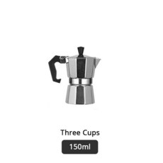 드립 커피 메이커 알루미늄 에스프레소 퍼콜 레이터 냄비 모카 1cup/3cup/6cup/9cup/12cup Stovetop Coffee Maker, 2)150ml for 3 Cups, 1개