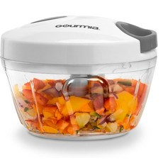 Gourmia GMS9280 미니 슬라이서 풀 차퍼 수동 푸드 프로세서 볼 및 탈착식 블레이드 내구성 있는 BPA 프리 식품 안전 소재, Gourmia GMS9280 미니 슬라이서 풀 차퍼 수