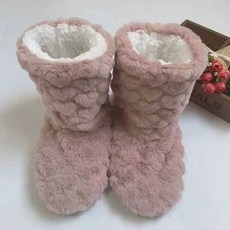 발열양말 발열덧신 서빙 세트 스포츠 사무실 털실내화, 성인 38-40 콩 페이스트 컬러 러브 부츠