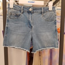 [에꼴리에] 20년 여름신상! ** 세일** *고품질 중저가격** *2가지 색상* 주니어 여아용 스판좋아 편안하고 멋스러우면서 시원한 코디하기 쉬운 소녀취향 4부 언발 커팅 데님 바지 20B1263-BL 청바지 리뷰후기