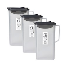 코멕스 손잡이 물병 2.5L 원터치 밀폐식 냉장고 도어포켓 물병, 3개