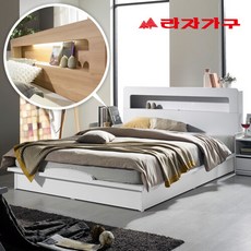 크림슨LED 평상형침대세트 퀸Q(컴포트퓨어 본넬매트리스), 아이보리