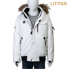리트머스 리트머스 공용 라쿤트리밍 숏 다운점퍼 화이트