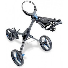 Motocaddy 큐브 3 륜 골프 푸시 카트 경량 소형 2 단 접이식 골프 카트 (차콜 / 블루)