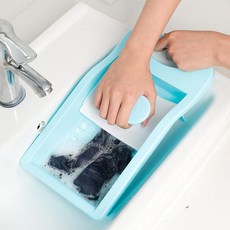 장바9니 속옷 양말 빨래판 편리한 손빨래 세탁세제 보관함부착, 민트
