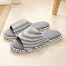 푸푸마켓 린넨 스트라이프 거실화 실내화, E(연한네이비)