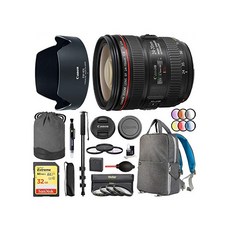 Canon EF 2470mm f40L is USM Standard Zoom Lens 6313B002 with Deco Gear Photography Backpack 77mm, One Size, One Color