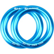 25kN 알루미늄 래펠 링 퍼펙트 텐션 오링 암벽 등반용 연결 수목원 골드블루, blue-2 pack