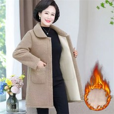 besteffie 중년여성용 겨울신상 따뜻한 카라넥 양모혼방 뽀글이 아우터 편안한 빅포켓 카라넥 디자인 아우터 JX15