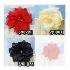 레이스 장구커튼 포인트 모래시계 가리개 커튼봉포함, 장미 꽃집게