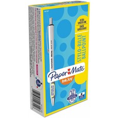 용지 메이트 1951347 잉크조이 700 RT 수축 볼펜 1mm 블랙 잉크 화이트 바렐 도젠, 단일상품