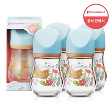 더블하트 모유실감 마이프레셔스 유리젖병 하와이 160ml(젖꼭지미포함)