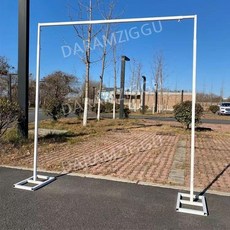 포토월 거치대 스탠드 포토존 현수막 지지대 접이식 무대 대형, 4m x 4m 흰색 개폐식